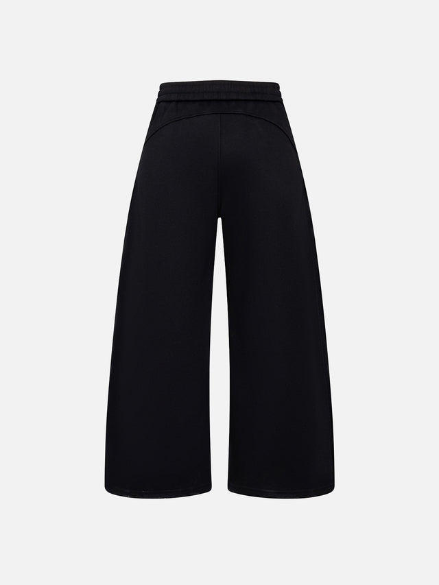 Curved-Seam Drawstring Baggy Barrel Sweatpants