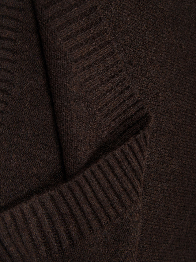Faux-Fur-Trim Toggle Off-Shoulder Slim Knit Sweater