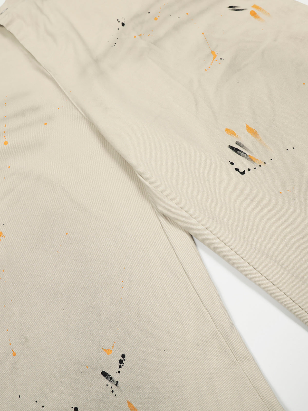 Paint-Splatter Smudge-Detail Curved Baggy Pants