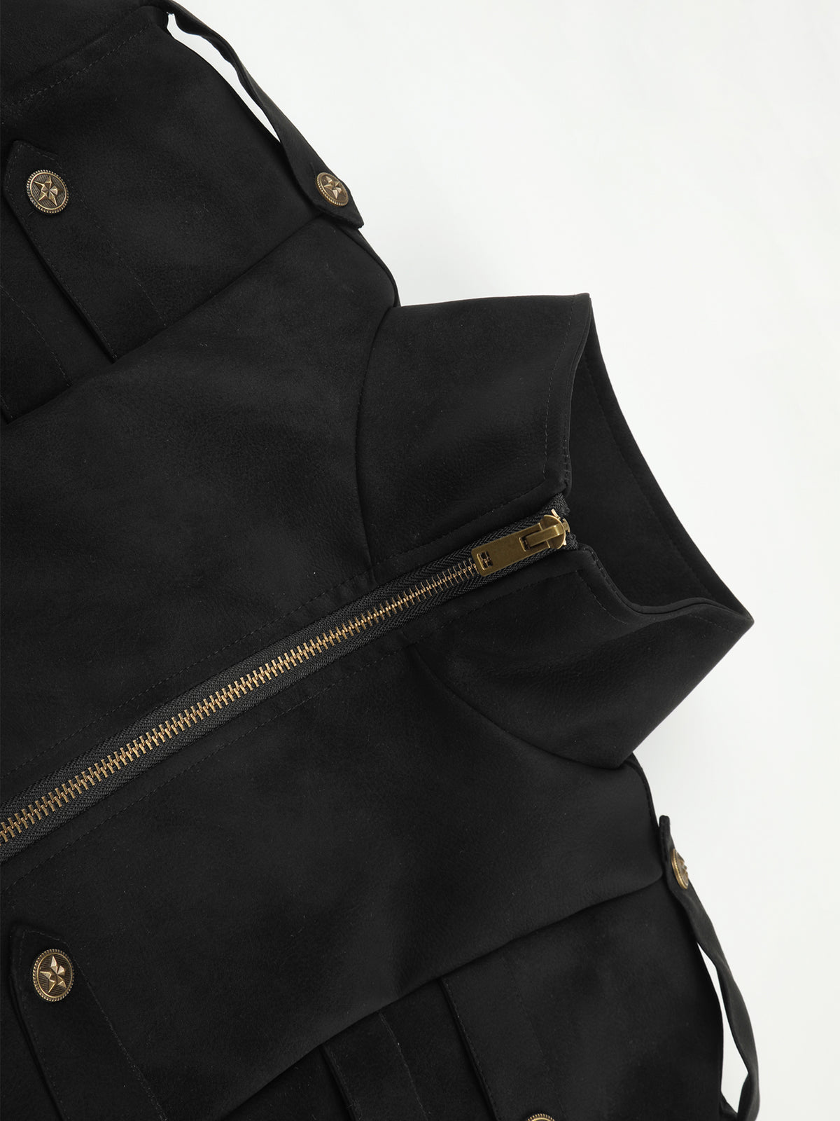 Metal Button-Embellished Boxy Jacket