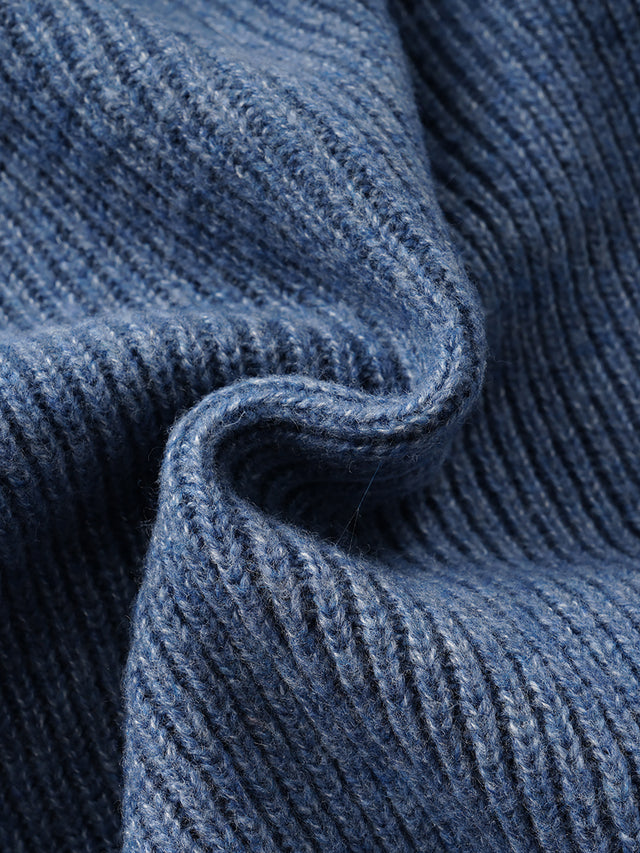 Rib-Knit Button-Front Henley Sweater