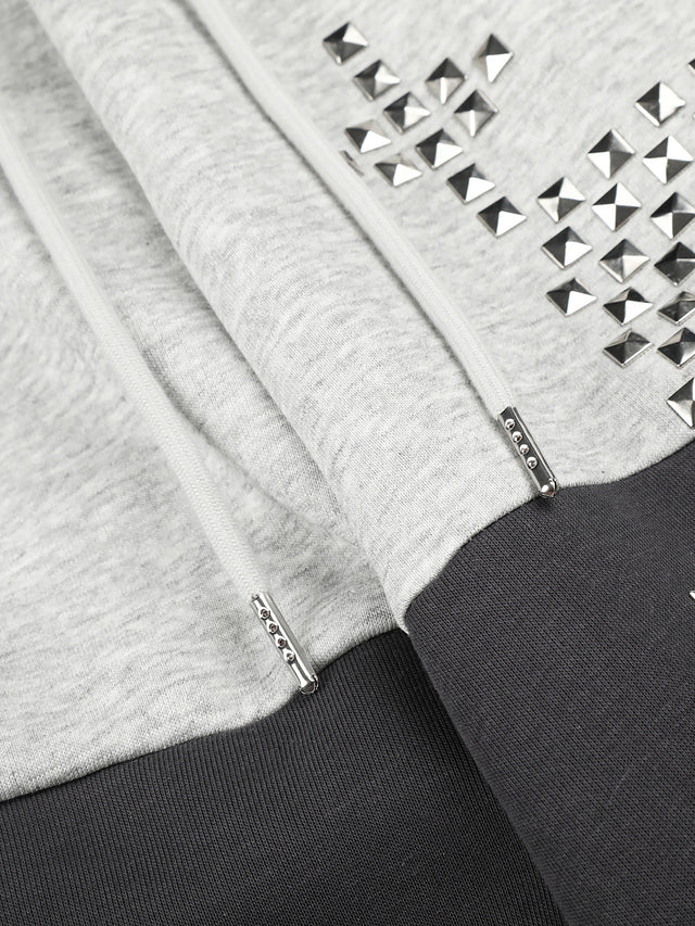 Number 67 Pyramid Studded Colorblock Baggy Sweatpants