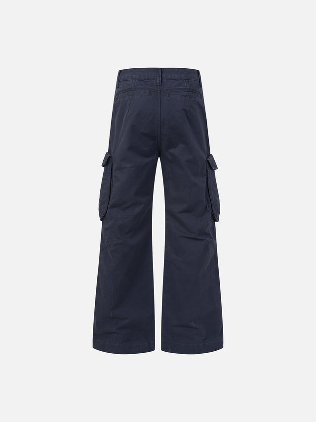 Multi-Pocket Zip-Bellows Baggy Barrel Cargo Pants
