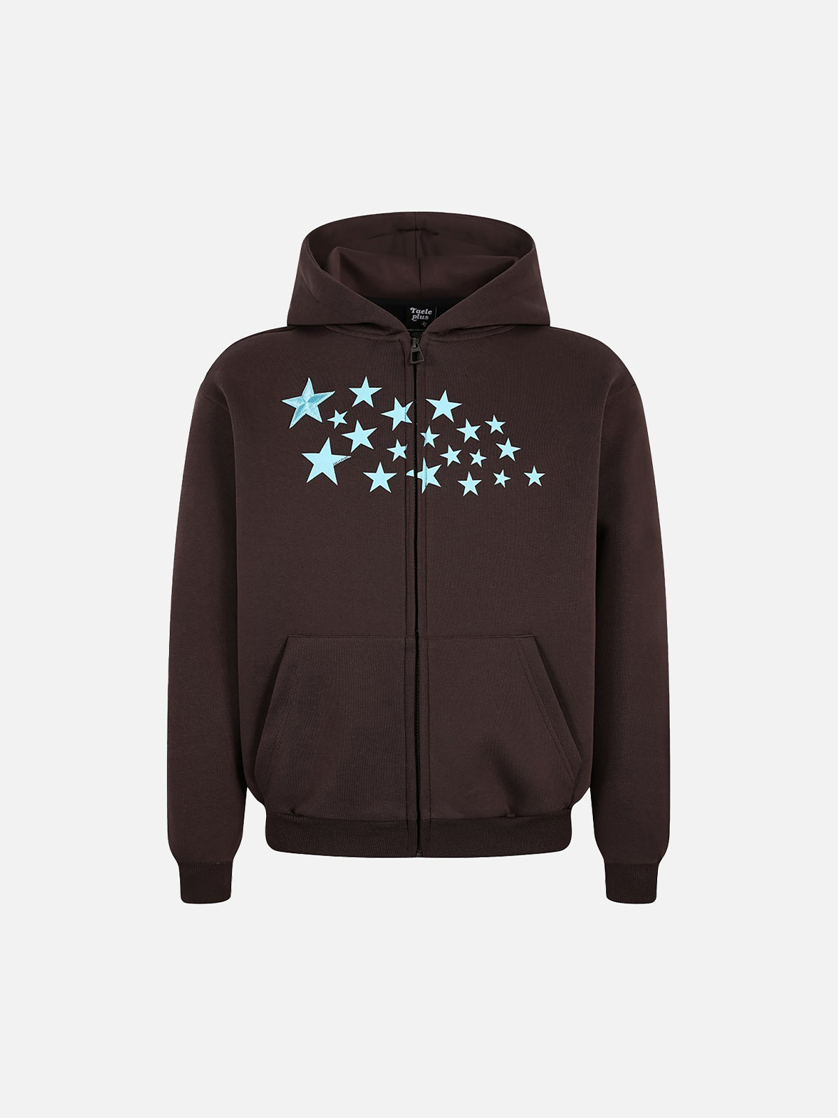 Star-Print Boxy Zip-Up Hoodie