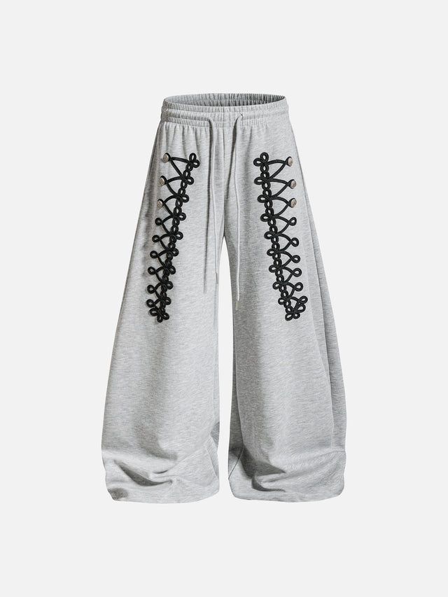 Napoleonic-Inspired Braided-Trim Super-Baggy Sweatpants