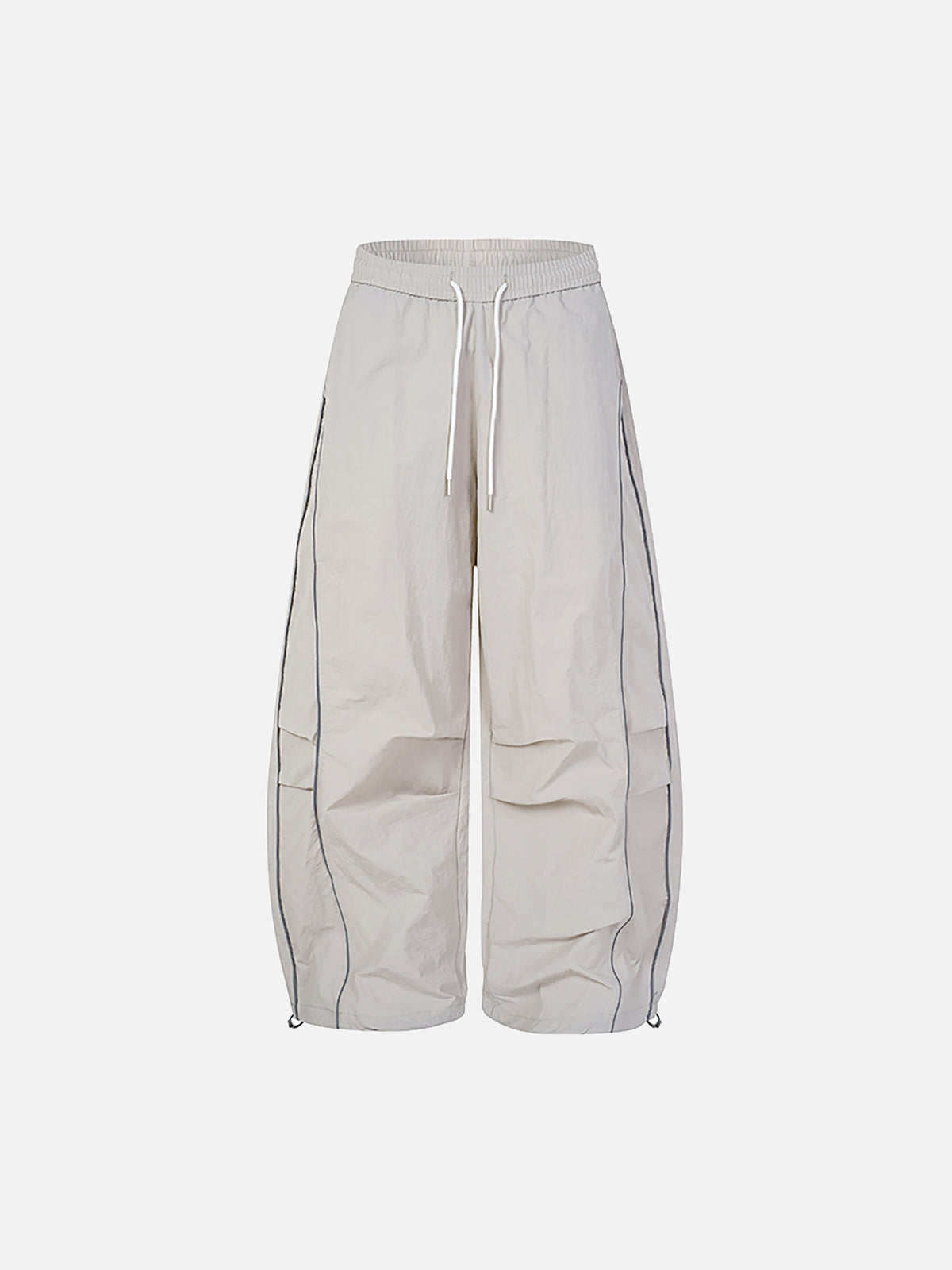 Reflective Piping Parachute Baggy Track Pants