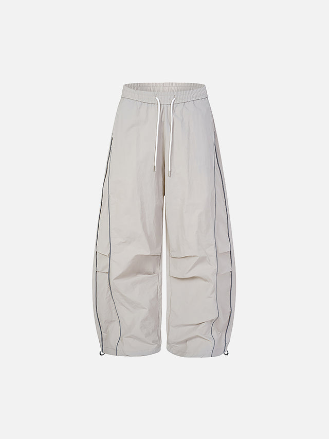 Reflective Piping Parachute Baggy Track Pants