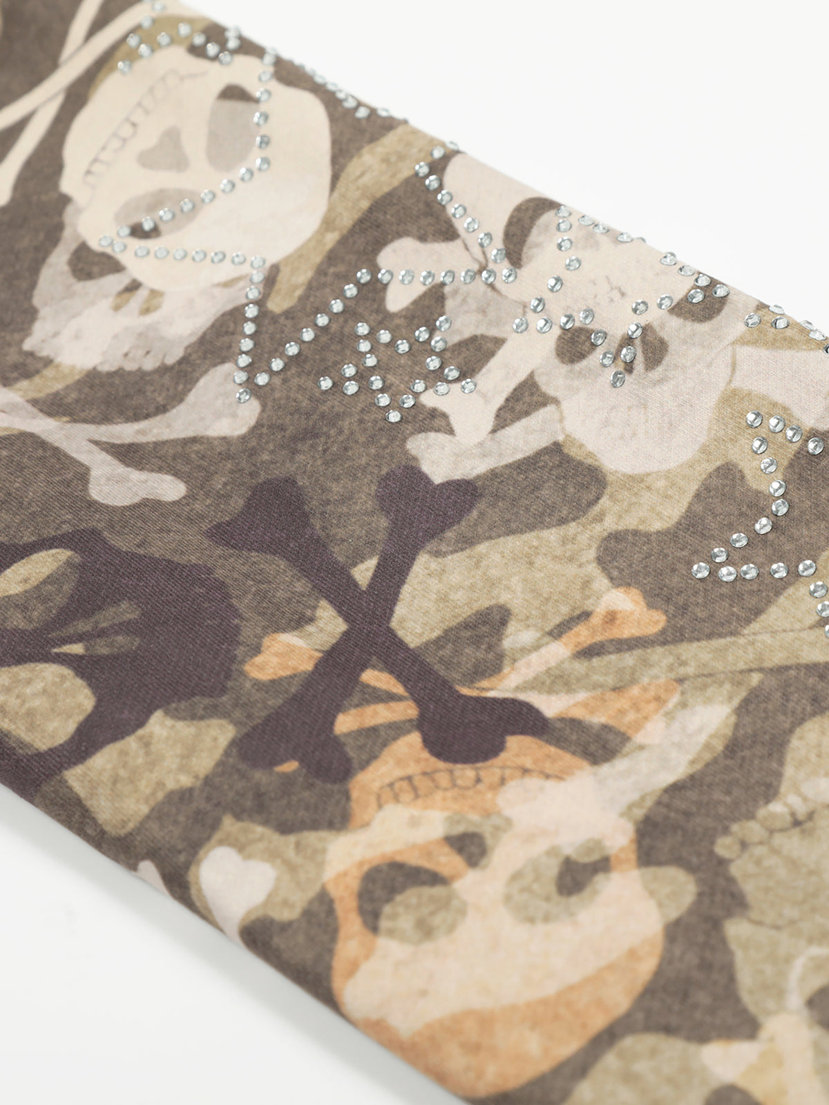 Skull Camo Fur-Trim Boxy Zip-Up Hoodie