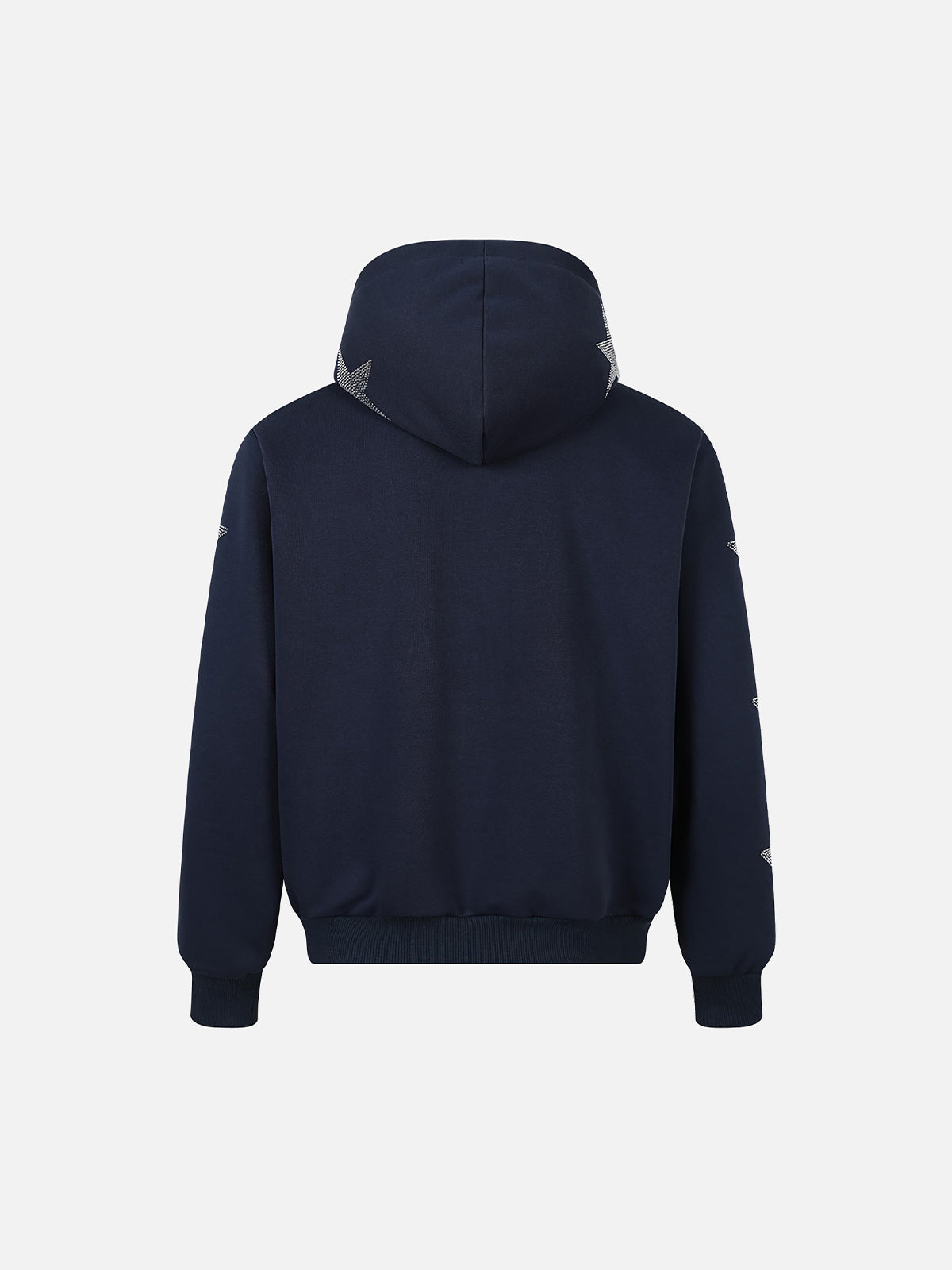 Rhinestone Star Sleeve Boxy Zip Hoodie