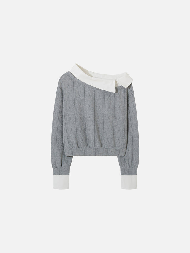 Asymmetrical Off-The-Shoulder Layered Cropped Top