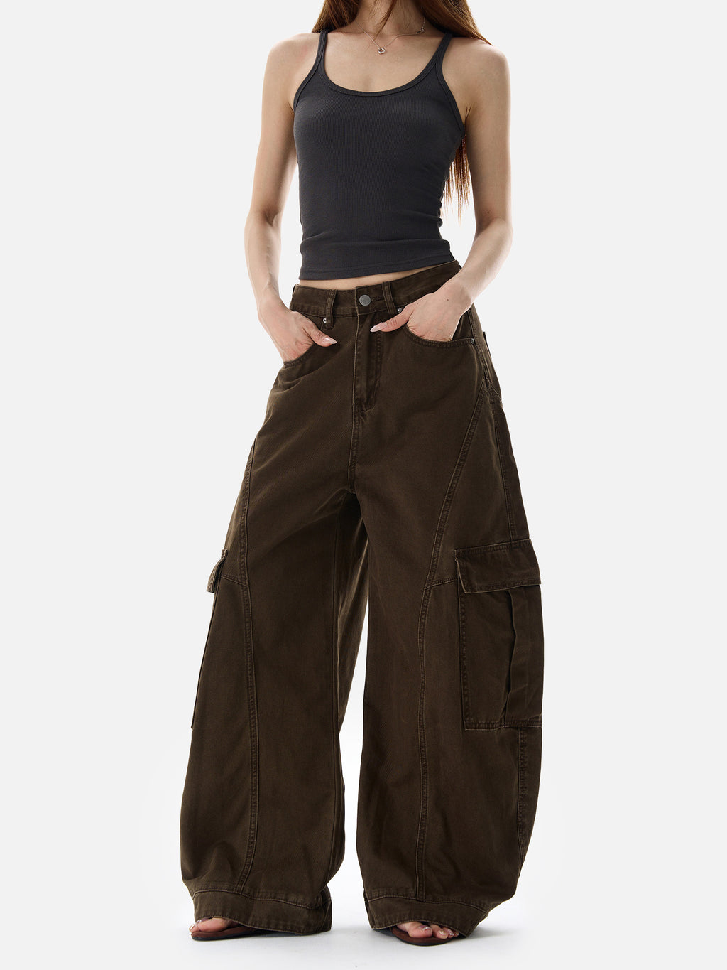 Seamed Baggy Cargo Pants