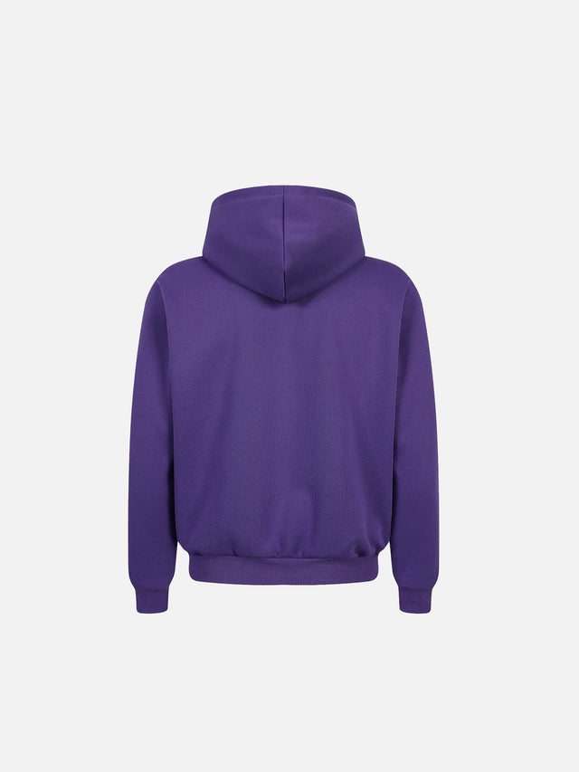 Star-Print Boxy Zip-Up Hoodie