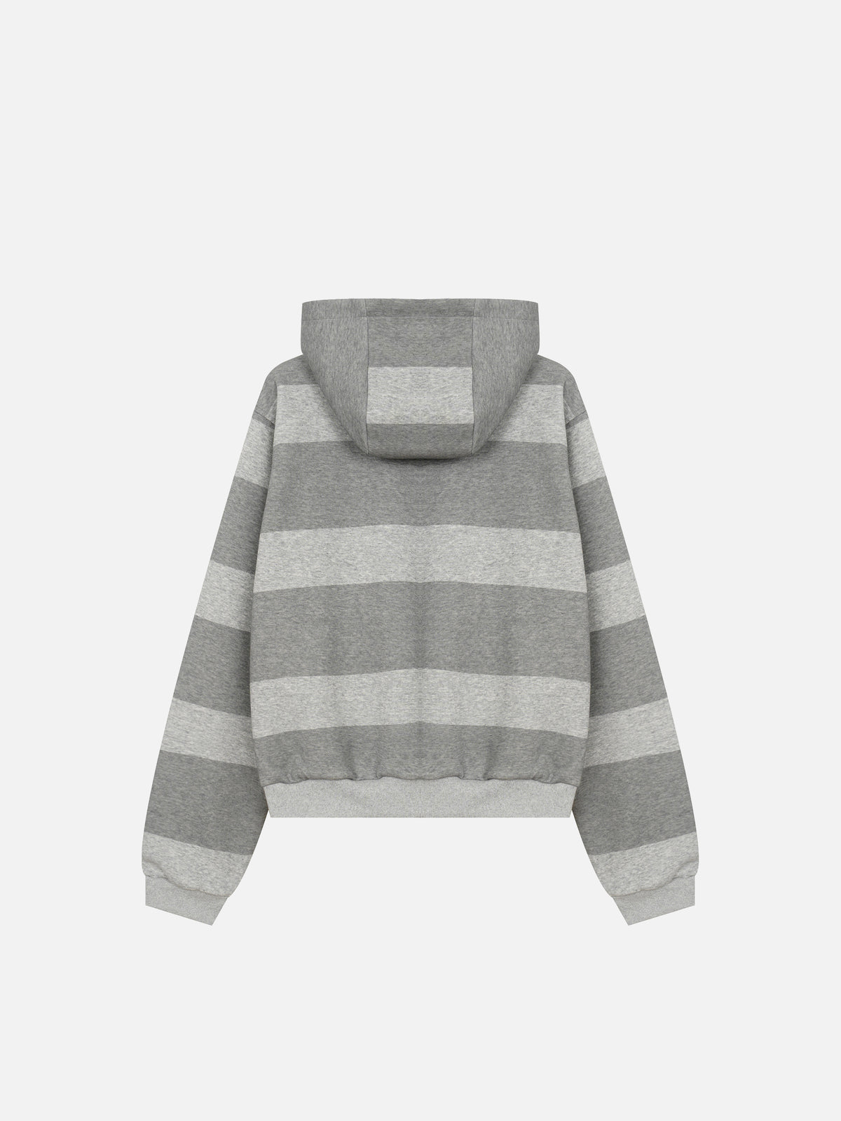 Photo-Print Striped Boxy Zip-Up Hoodie