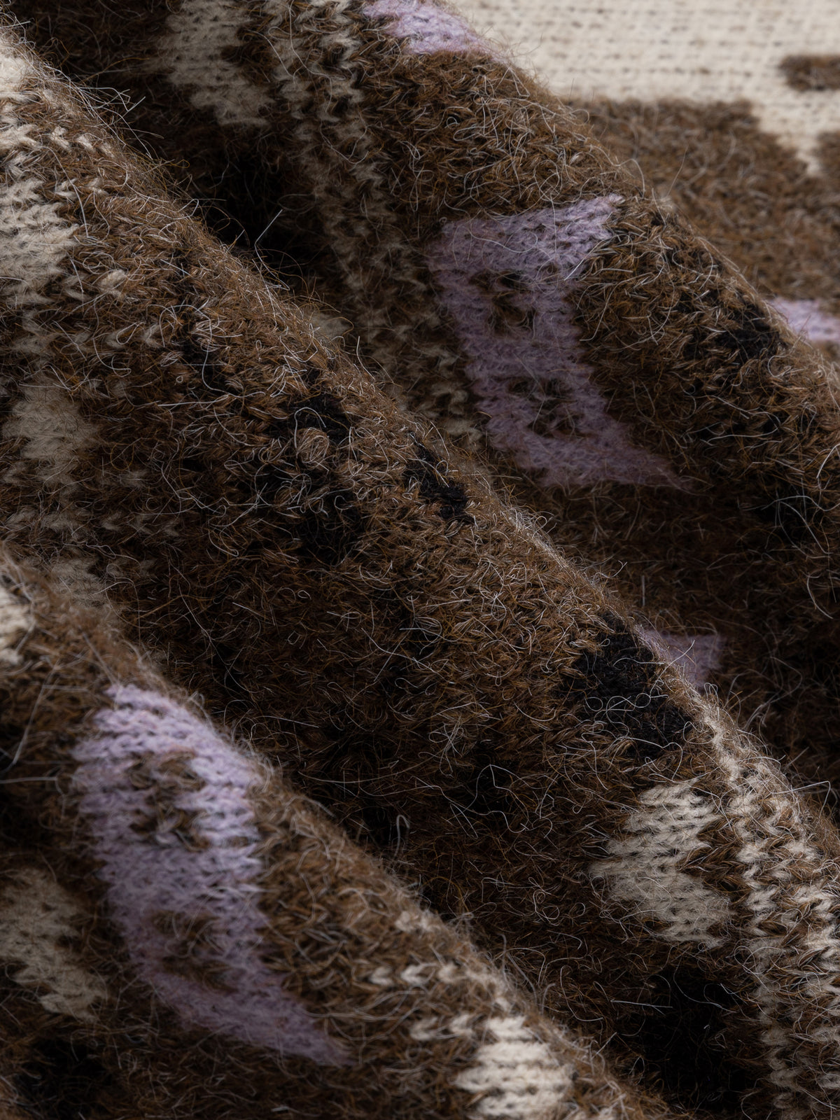 Cat-Motif Fair Isle Relaxed-Fit Collared Cardigan
