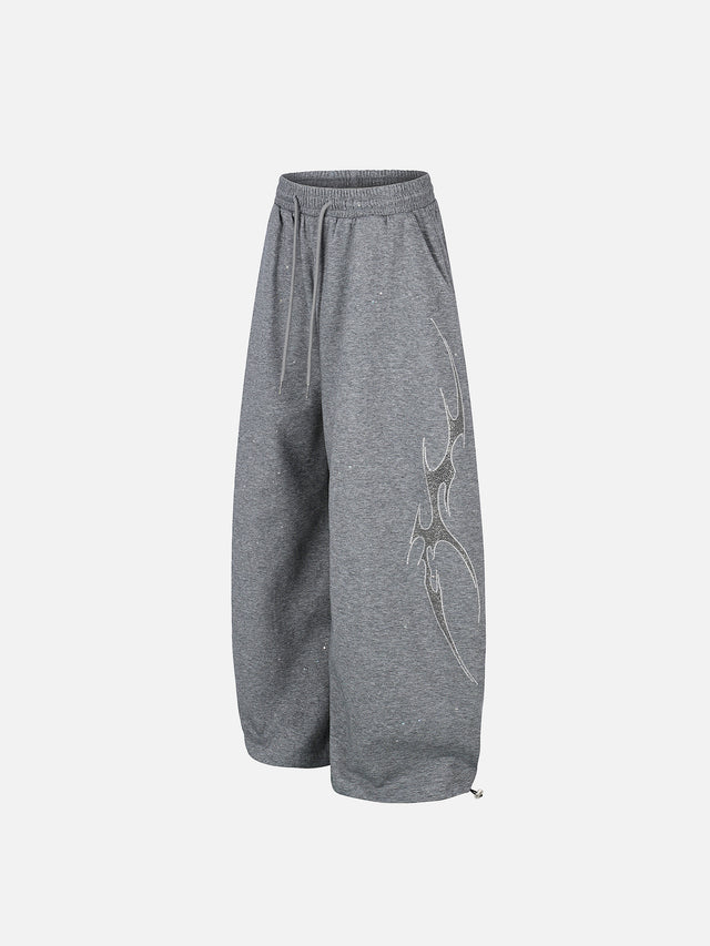 Rhinestone Tribal Graphic Baggy Sweatpants