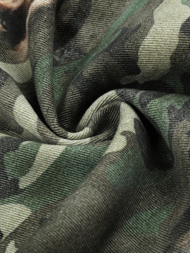 Camo and Leopard-Print Panelled Baggy Cargo Jeans