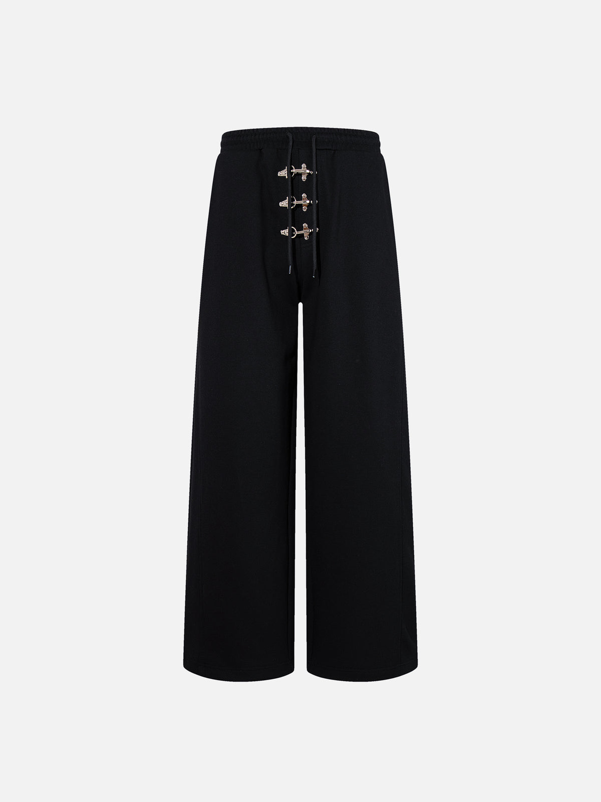 Clasp-Buckle Straight-Leg Sweatpants