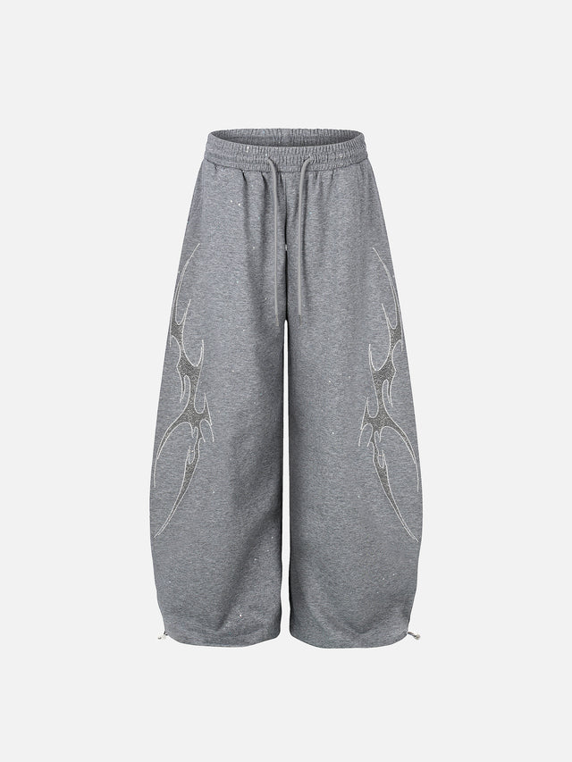 Rhinestone Tribal Graphic Baggy Sweatpants