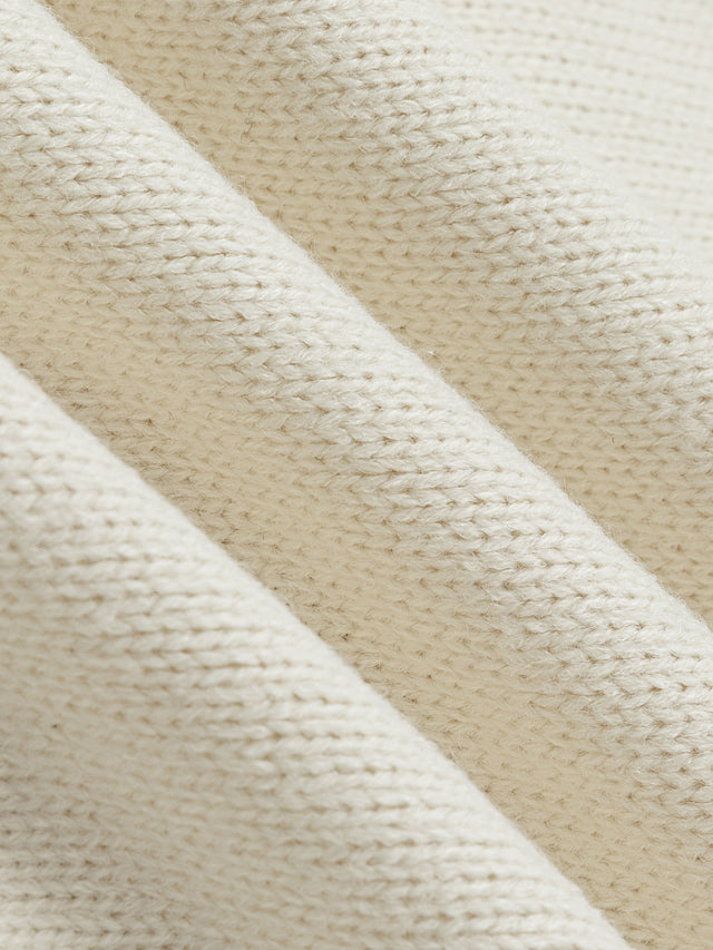 Napoleonic-Inspired Braided-Trim Relaxed-Fit Zip-Up Knit Hoodie