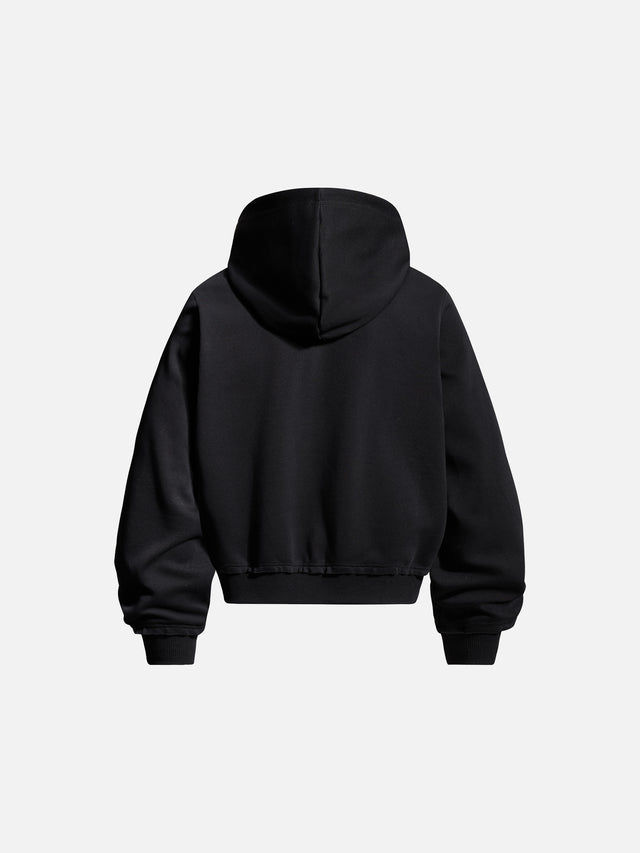 Napoleonic-Inspired Braided-Trim Embroidered Relaxed-Fit Zip-Up Hoodie