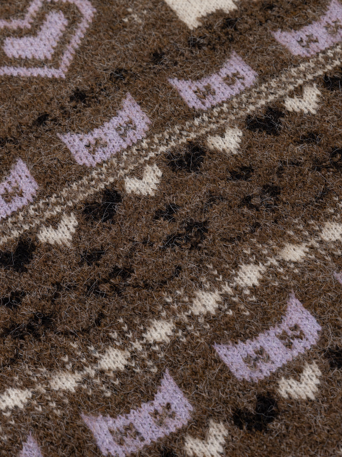 Cat-Motif Fair Isle Relaxed-Fit Collared Cardigan