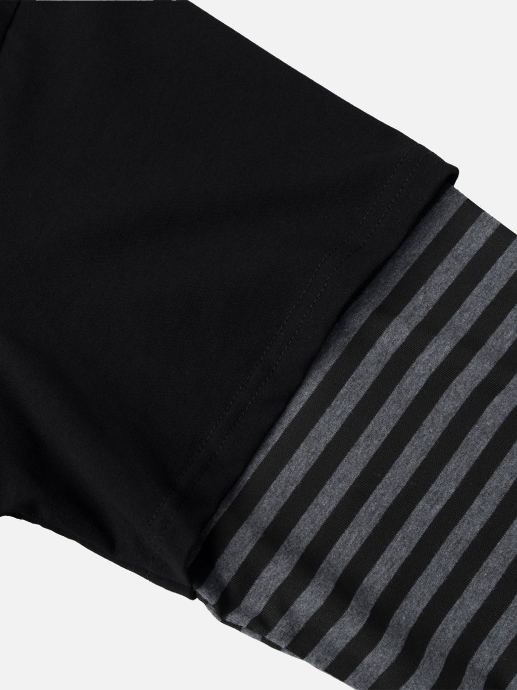 Sheet-Music Graphic Striped Layered-Sleeve Oversized Polo Shirt
