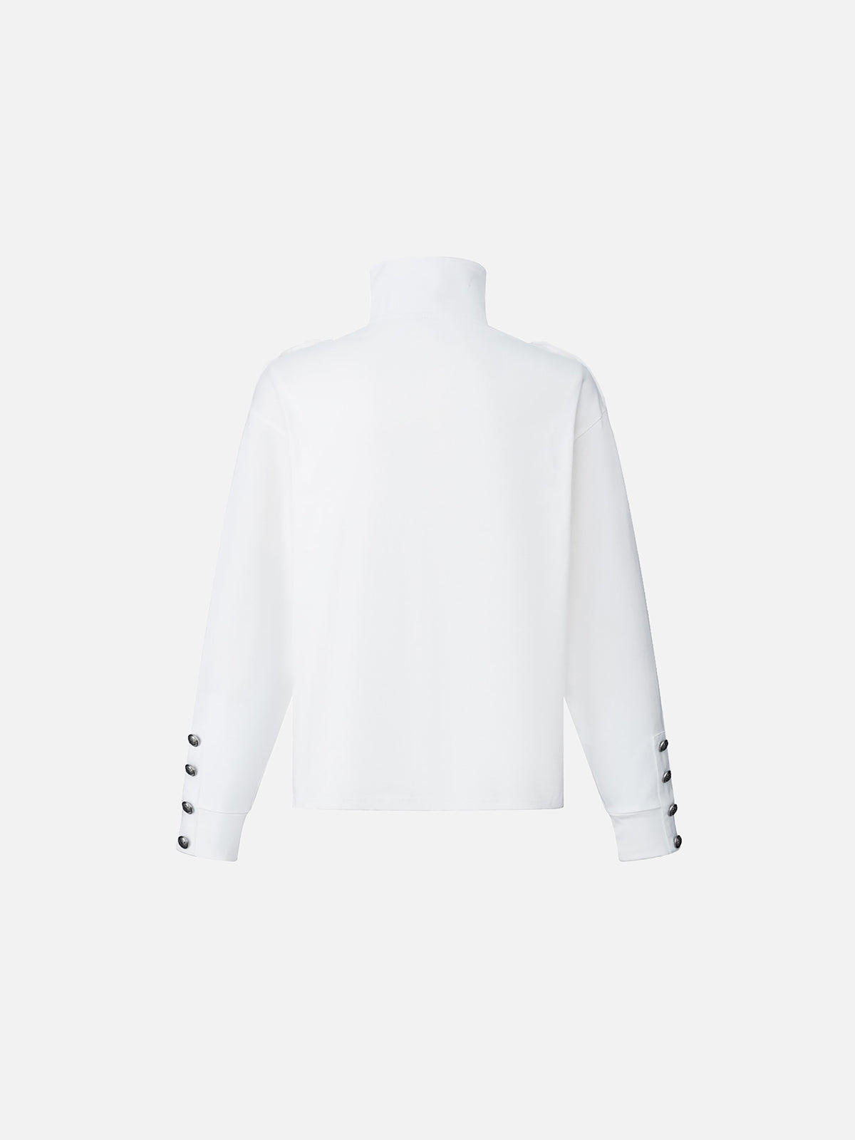 Sheet-Music Print Buckle-Detail Relaxed-Fit Half-Zip Sweatshirt