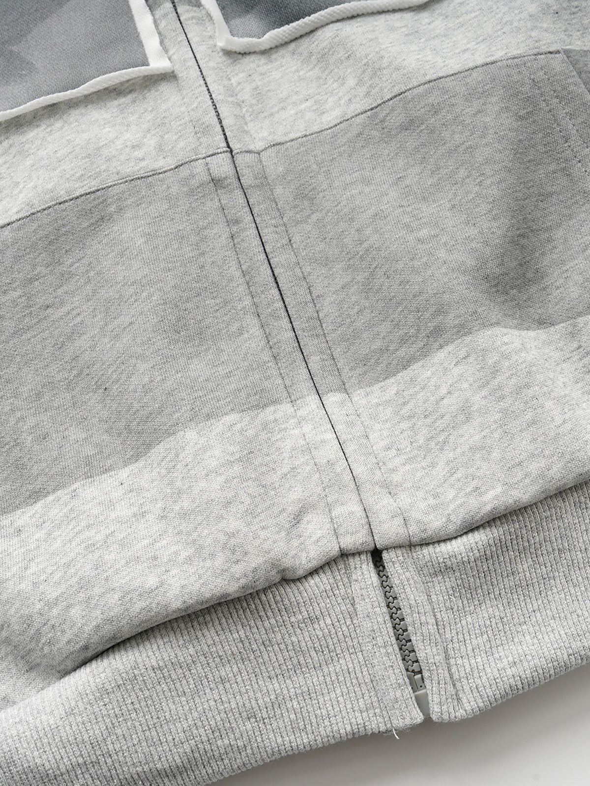 Photo-Print Striped Boxy Zip-Up Hoodie