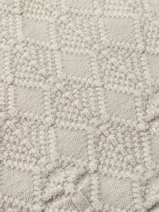Animal-Motif Fair Isle Cable-Knit Cardigan