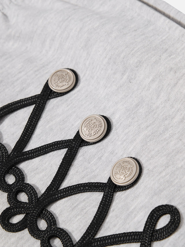 Napoleonic-Inspired Braided-Trim Super-Baggy Sweatpants