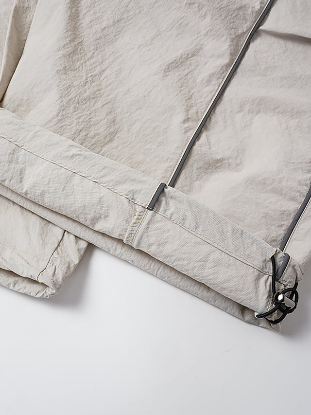 Reflective Piping Parachute Baggy Track Pants