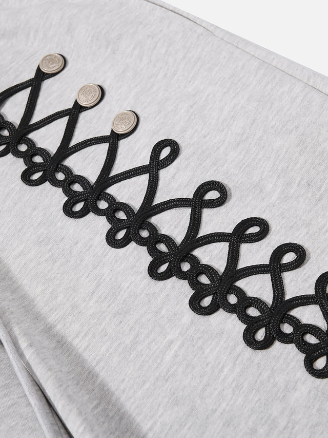 Napoleonic-Inspired Braided-Trim Super-Baggy Sweatpants