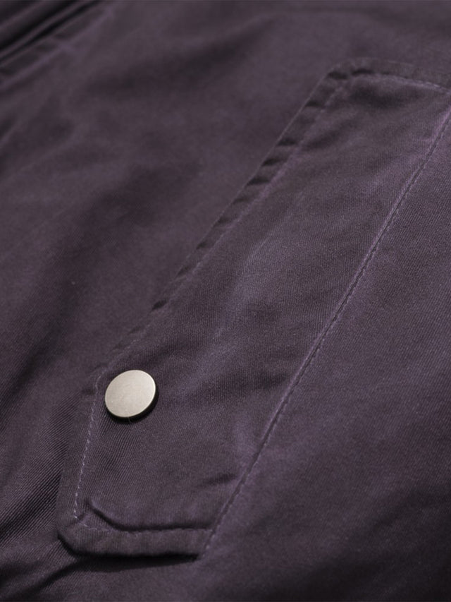 Fireman Clip Ruched-Sleeve Washed Boxy Bomber Jacket