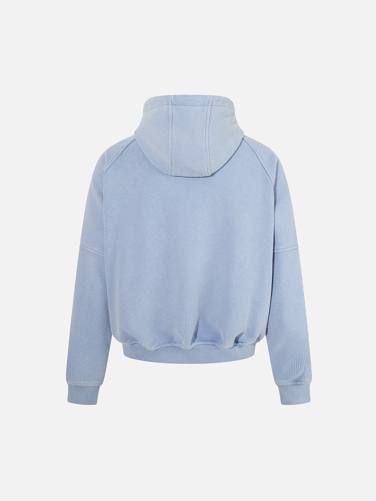 Buckle-Fastened Waffle-Knit Oversized Zip-Up Hoodie