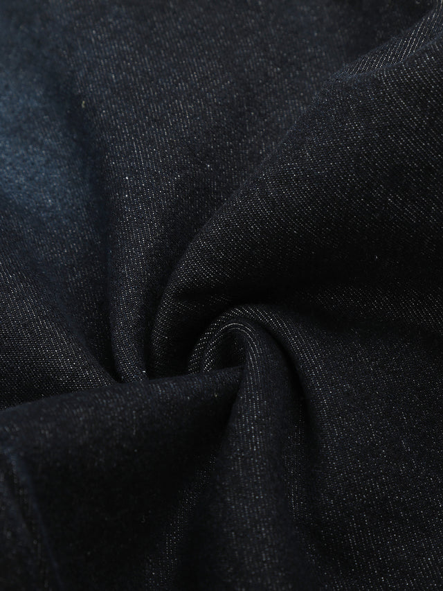 Flag Panel Washed Baggy Jeans