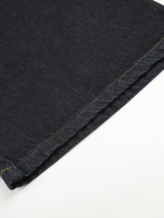 Flag Panel Washed Baggy Jeans