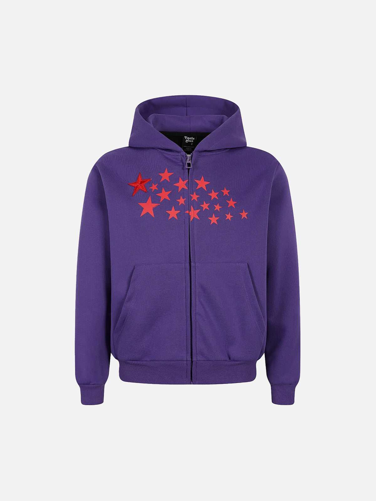 Star-Print Boxy Zip-Up Hoodie