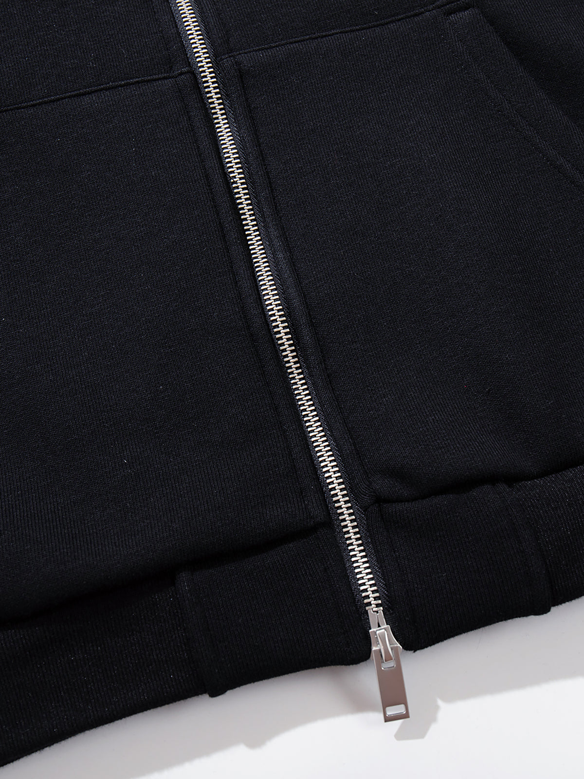 Faux-Fur Trim Rhinestone Cross Boxy Zip-Up Hoodie