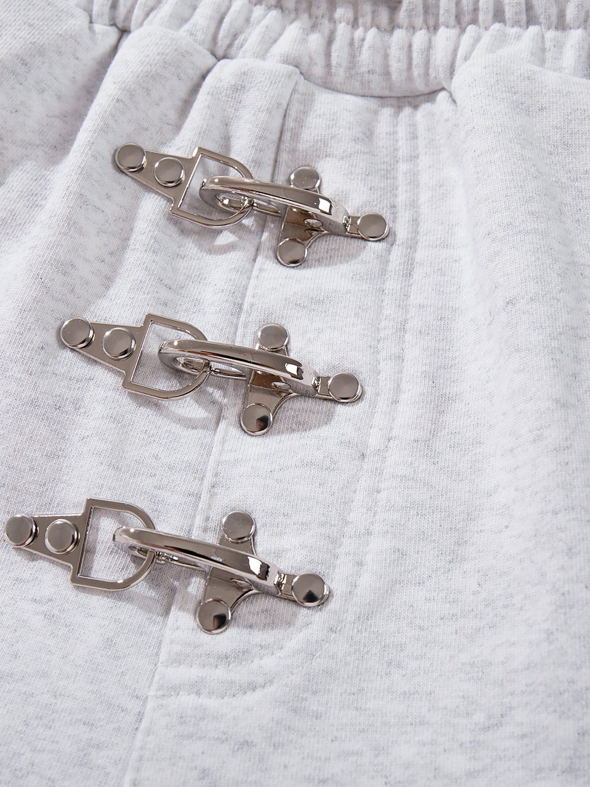 Clasp-Buckle Straight-Leg Sweatpants